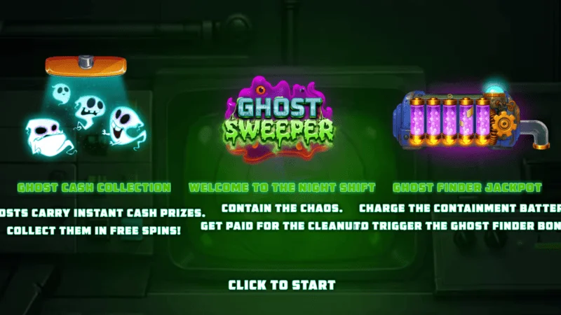 Ghost Sweeper - Main menu before starting a session